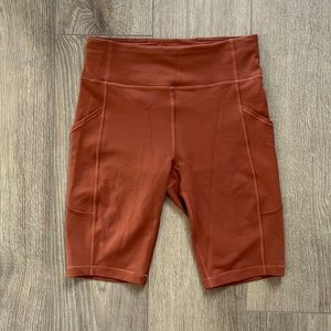 Lululemon long biker shorts with pockets